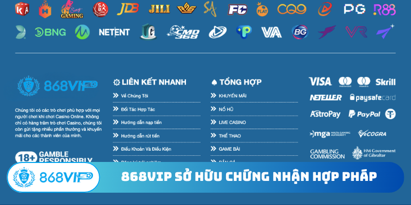 868VIP sở hữu chứng nhận hợp pháp