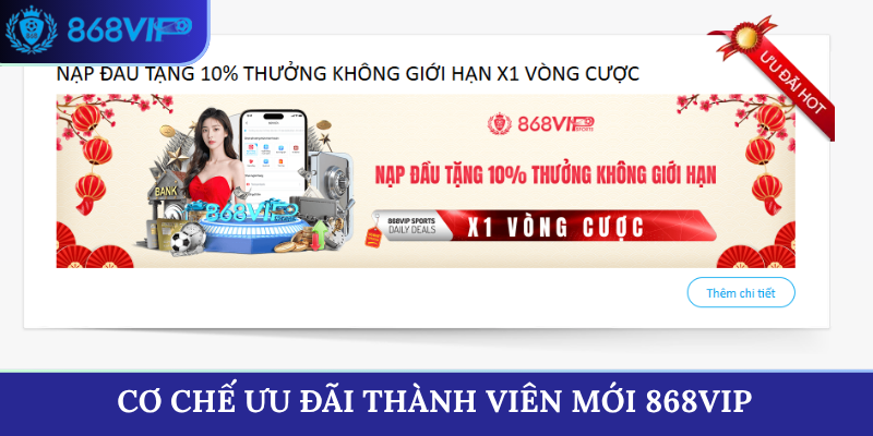 Cơ chế ưu đãi thành viên mới 868VIP